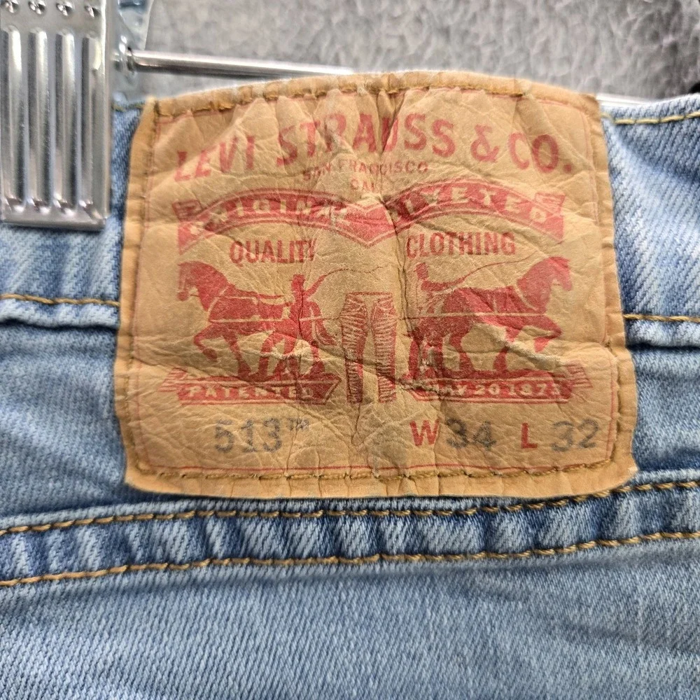 Levi's 519 Men Jeans 34X32 Light Blue Denim Slim Fit 30